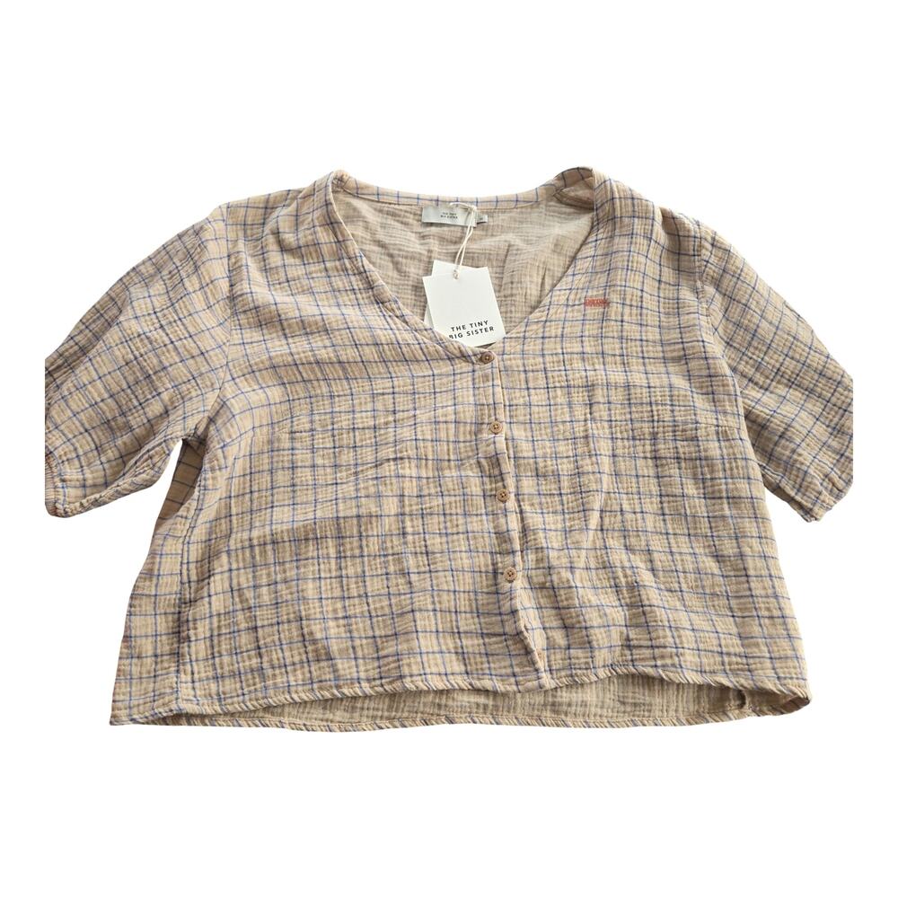 The Tiny Big Sister Woman Grid Double Gauze Blouse Size: 42 NEW